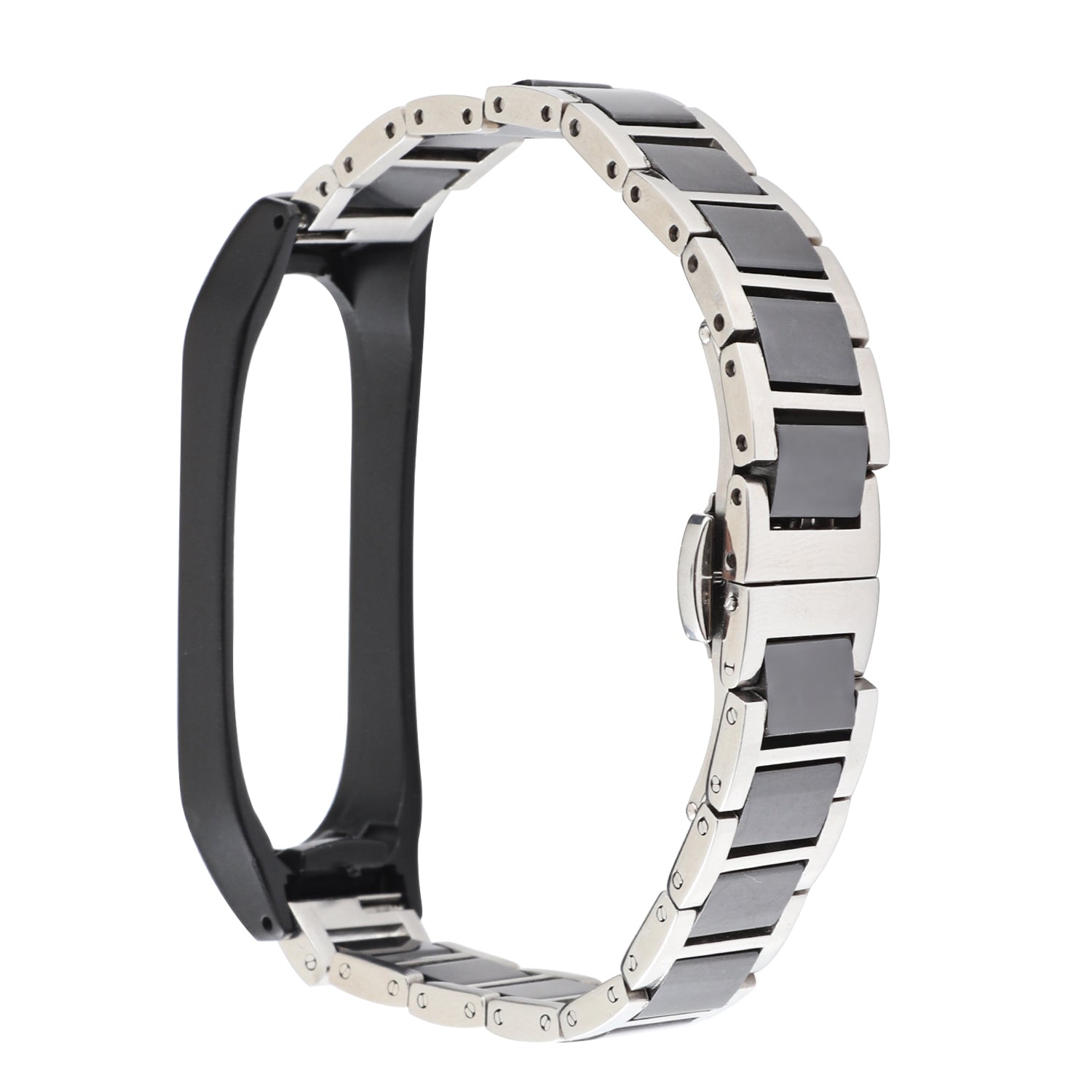 For Xiaomi Mi Band 3 Mi Band 4 Stylish Ceramics+Stainless Steel Watch Band Wrist Strap For Xiaomi Mi Band 3 Mi Band 4 Stylish Ceramics+Stainless Steel Watch Band Wrist Strap